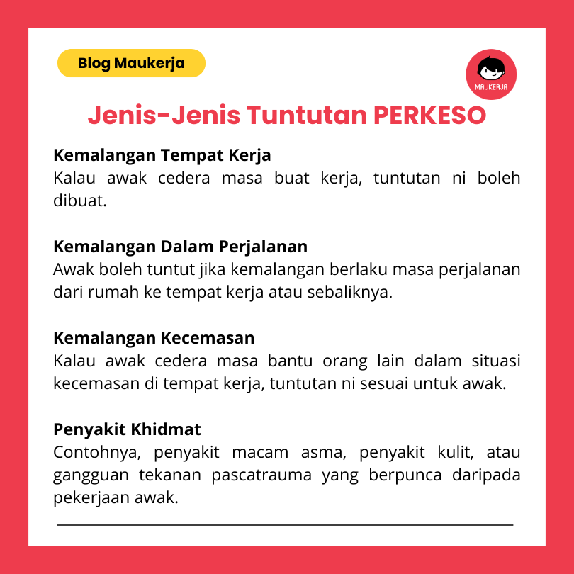 Jenis-Jenis Tuntutan PERKESO